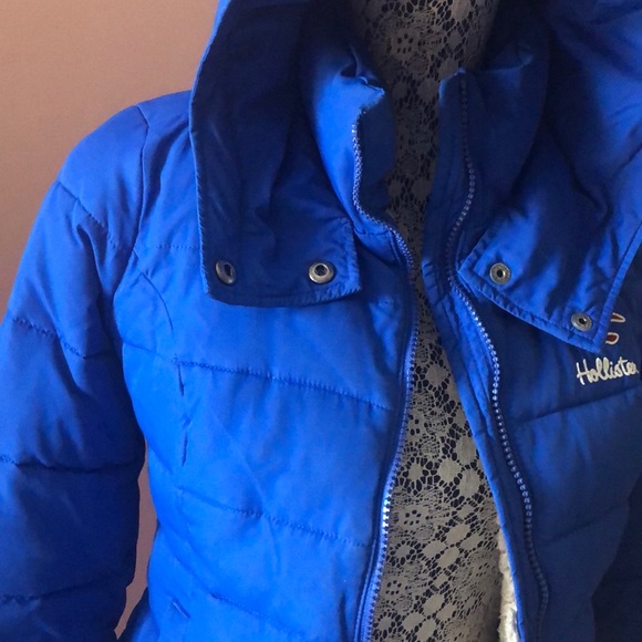 Hollister Cozy Blue Hooded Bomber Jacket Size XS - Picture 3 of 6